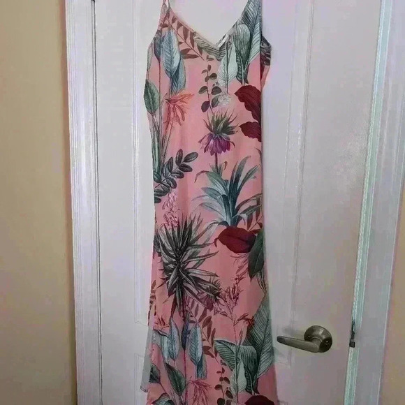 Primark size small pink green floral slip dress - Picture 2 of 6